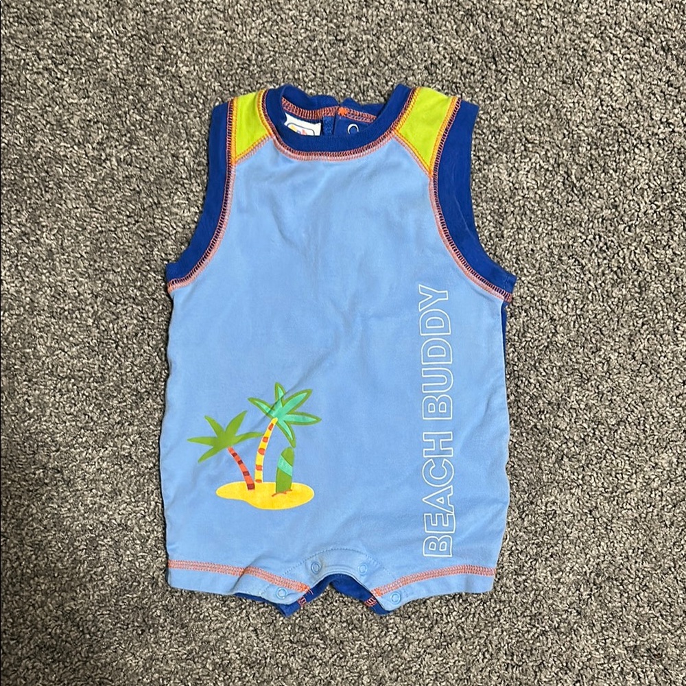 Blue Beach Buddy Baby Romper